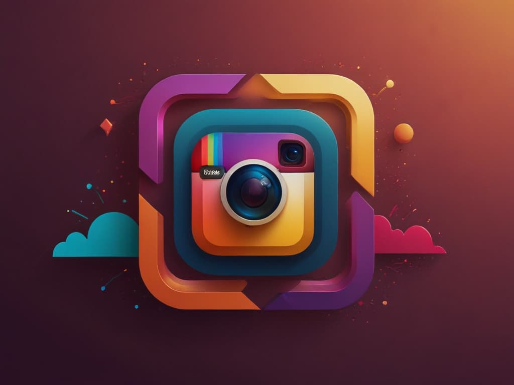 Colorful 3D Instagram logo with vibrant geometric shapes, illustrating link-posting methods in 2025.