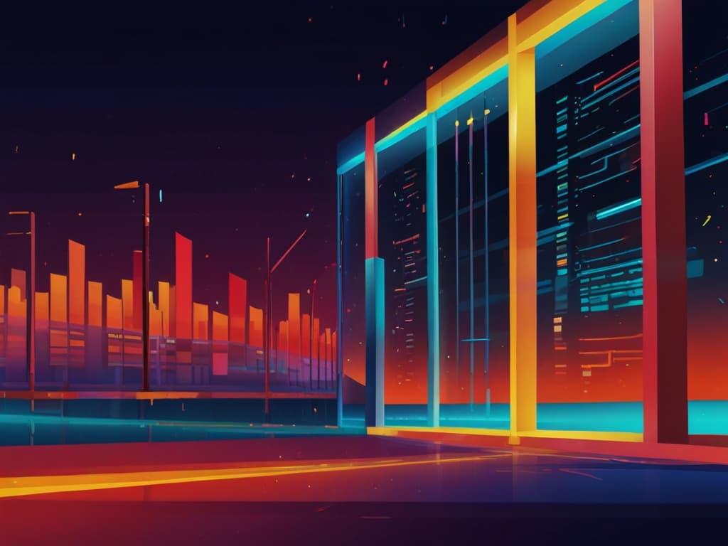 Colorful abstract digital art depicting futuristic cityscape, symbolizing KOLs vs Influencers branding strategies.