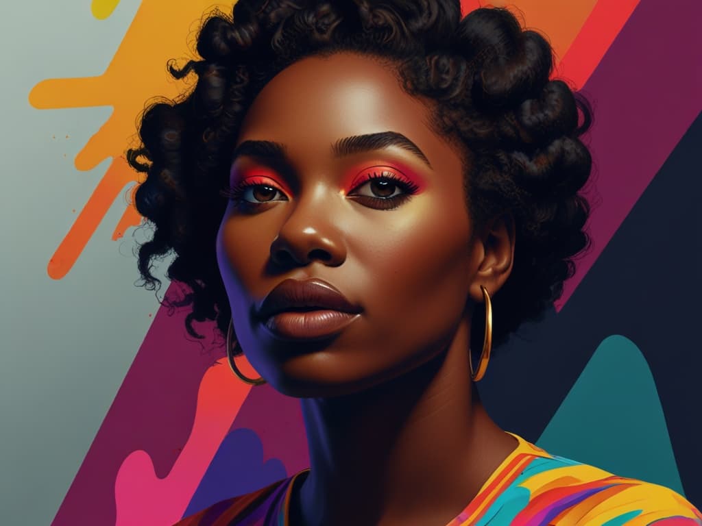 Confident woman with vibrant makeup and colorful background illustrates TikTok's 2025 caption translation feature.