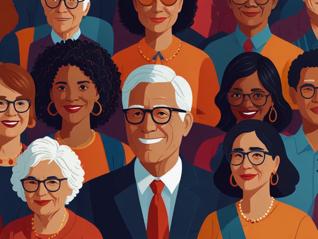 Diverse group of smiling professionals, symbolizing user-friendly influencer outreach tools, 2025 blog post.